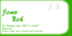 jeno meh business card